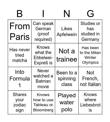 Mendelssohnstraße Bingo Card