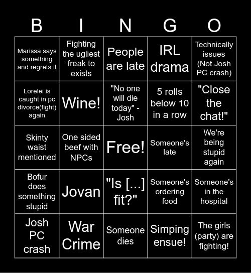 ARQUADIA BINGO Card