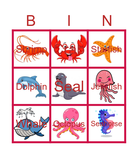Under the sea Bingo Card