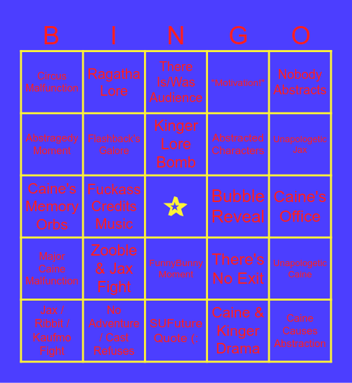 EPISODE 8 TADC Bingo Card