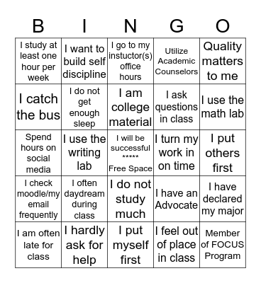 ACADEMIC BOOTCAMP: SUMMER 2012 ICEBREAKER Bingo Card