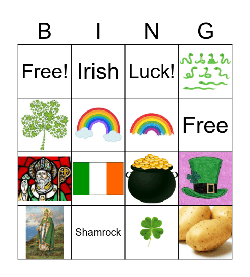 Saint Patrick's Day Bingo Card