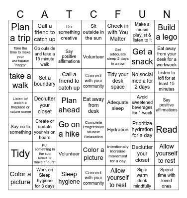 CATC Wellness Bingo Card