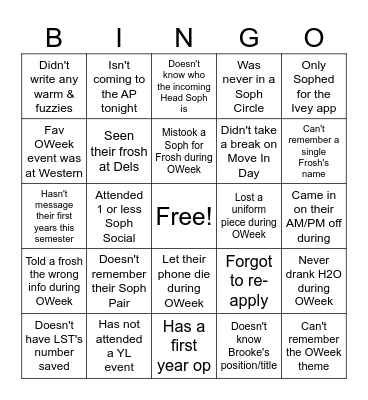 Find someone who['s]... Bingo Card