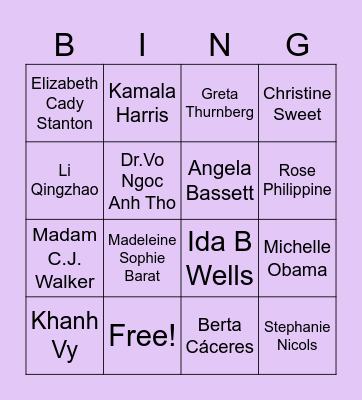 Women's History Month BINGO! Bingo Card