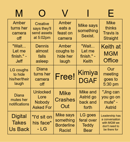 Status Bingo Card