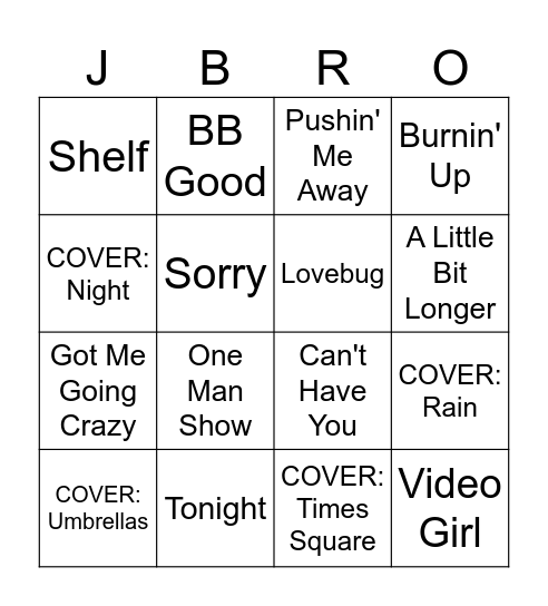 A Little Bit Longer Bingo Card