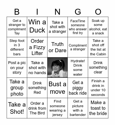 Tay Bach Bingo Card