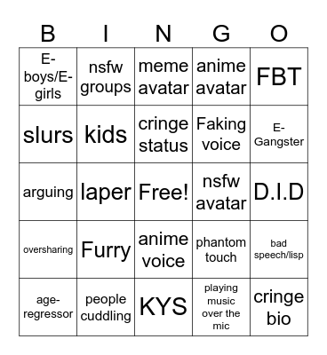 ^& Bingo Card