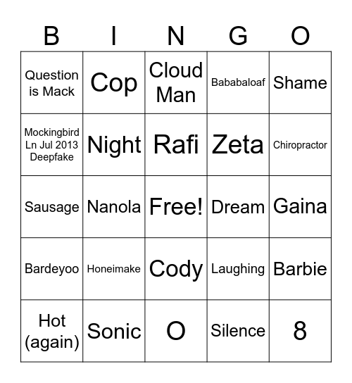 Bambam Brian Monett Starts On-Screen in Scene: 64 Bingo Card