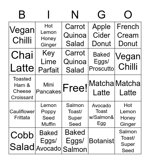 LPQ Specials Bingo Card