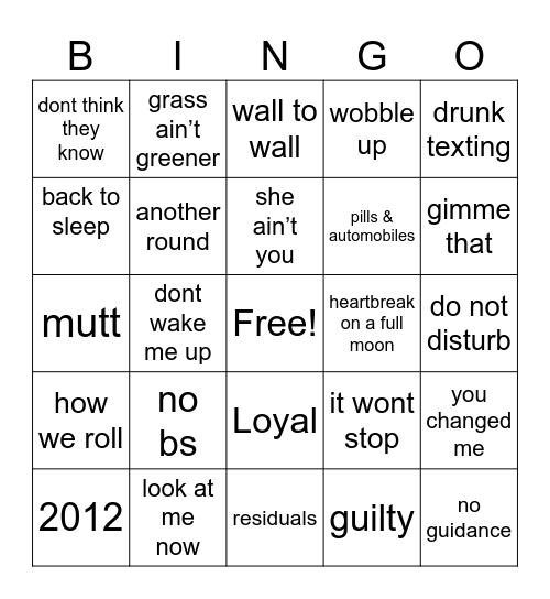 CB Bingo Card