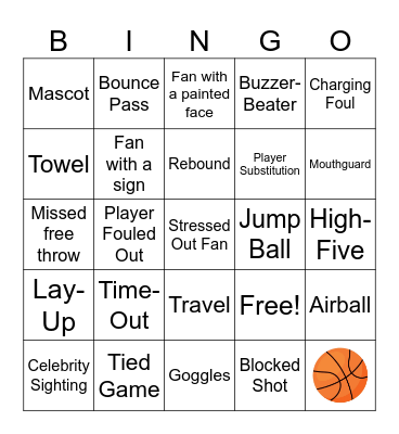 Basketball Bingo Card