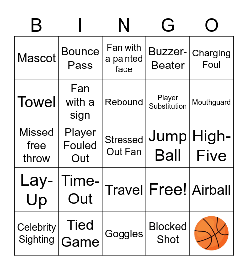 Basketball Bingo Card