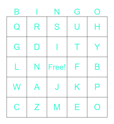 Alphabet bingo Card