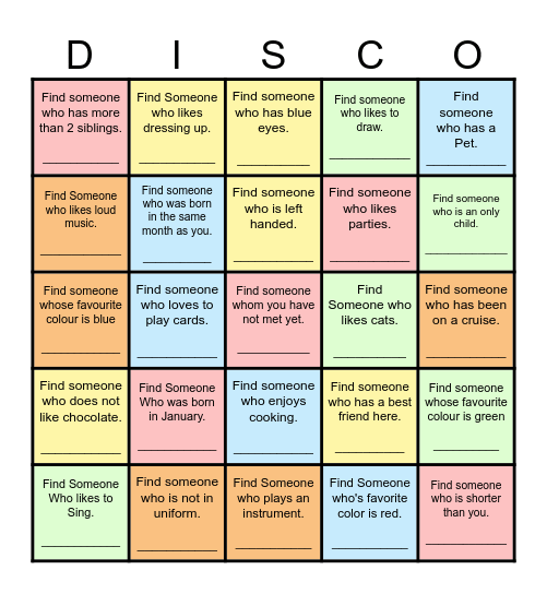 Find Someone Who... Bingo Card