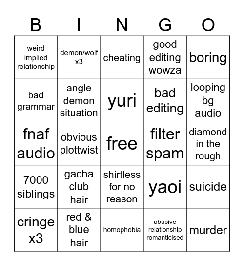 gacha bingo Card