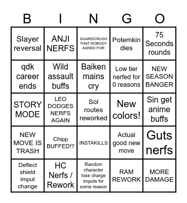 STRIVE PATCH Bingo Card