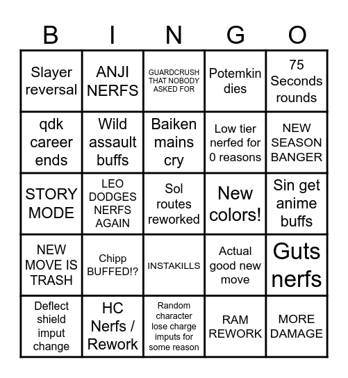 STRIVE PATCH Bingo Card