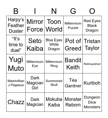 Yu Gi Oh Bingo Card