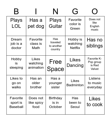 Small Talk BINGO Card
