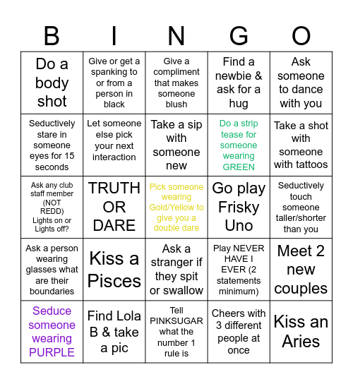 Naughty Gras Bingo ( Always ask for consent) Bingo Card