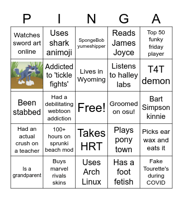 Normal human bingo Card
