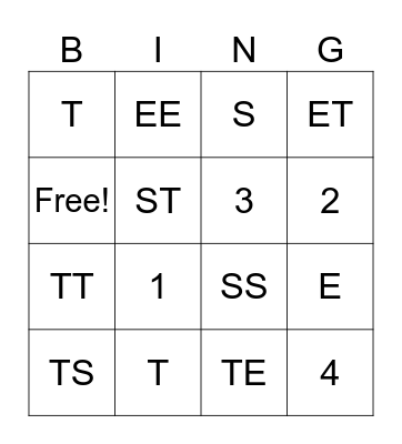 Test Bingo Card