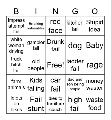 Fail comp bingo Card