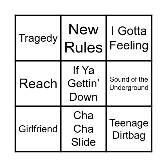 Guilty Pleasures !!! Bingo Card