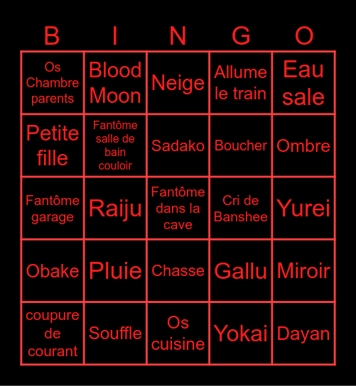 Phasmo Tanglewood Bingo Card