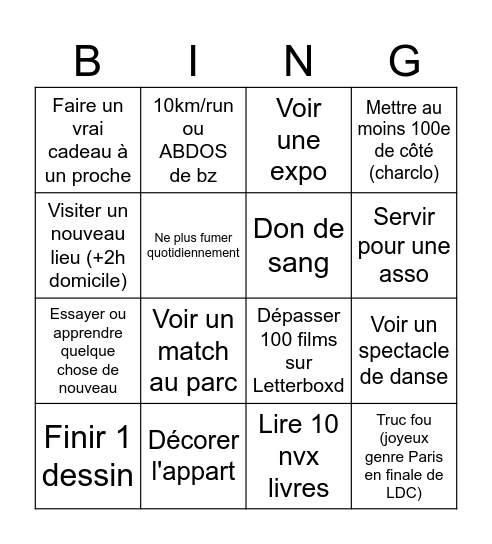 BINGO 2026 Bingo Card