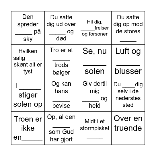 Salme-Bingo Card