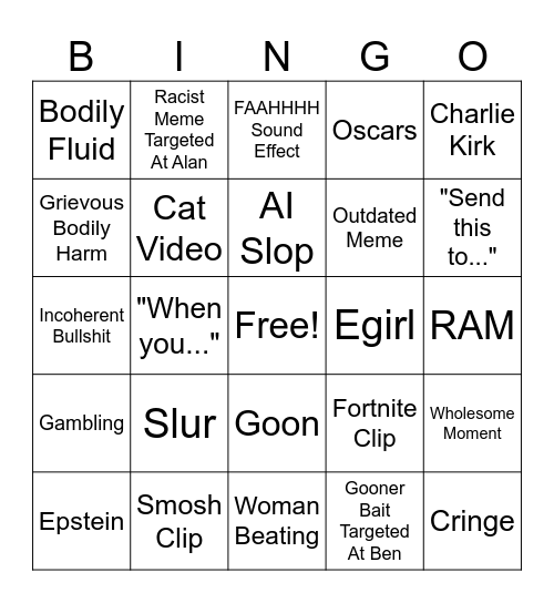 INSTA Bingo Card