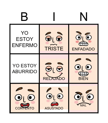 Emotions Bingo Card