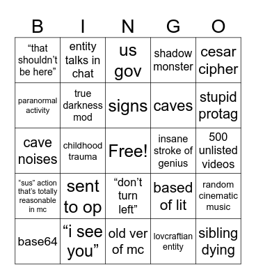 mc arg bingo Card