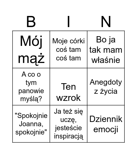 Kozaczyńska Bingo Card