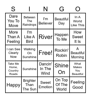Spring Singo Bingo Card