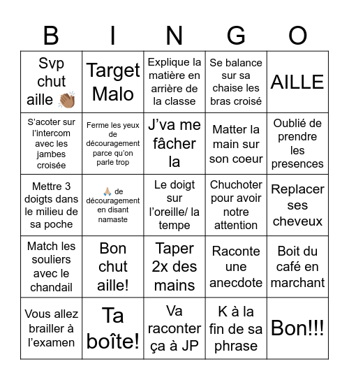 Marco Bingo Card
