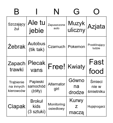 Bingo Brudas Bingo Card