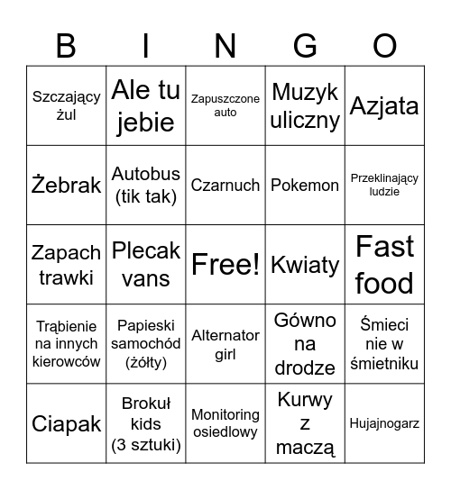 Bingo Brudas Bingo Card