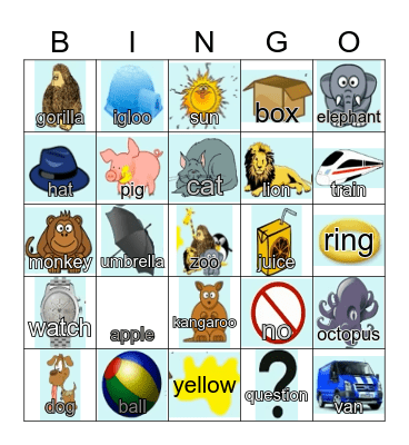 Phonics Bingo Card