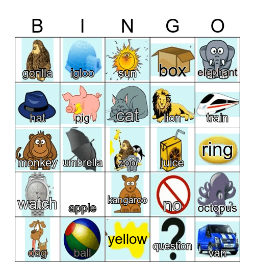 Phonics Bingo Card