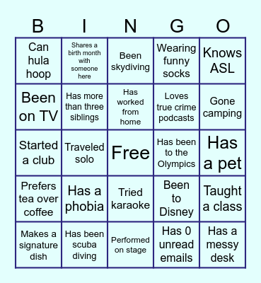 March 2026 Social Event Bingo Card