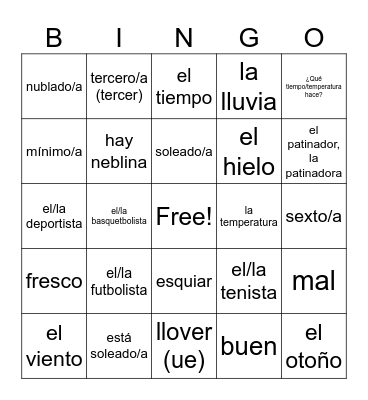 Que Chevere 1 7B Bingo Card