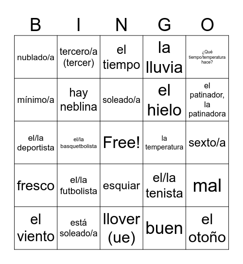Que Chevere 1 7B Bingo Card
