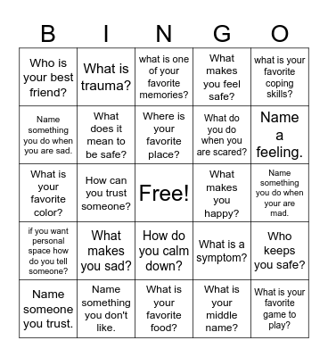 Young Child Psych-Ed 1 Bingo Card