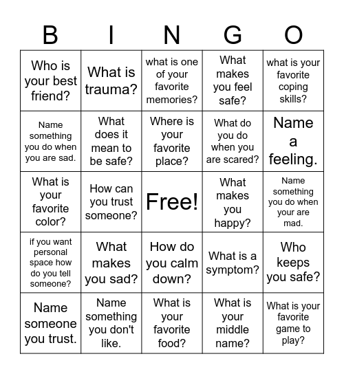 Young Child Psych-Ed 1 Bingo Card
