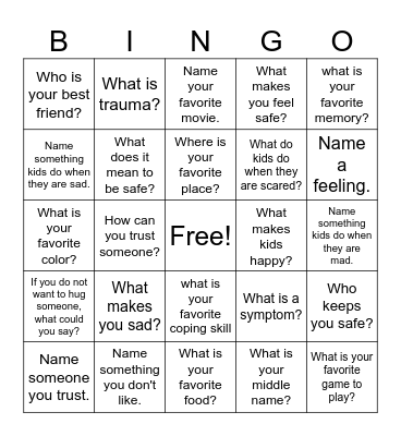 Young Child Psych-Ed 1 Bingo Card