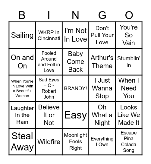 Mojo Nixon Presents LIVE! Singo Bingo with the Toadliquors!! Bingo Card